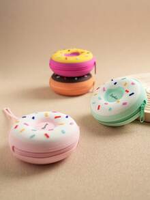 1pc Personalized Customization Name Baby Silicone Pacifier Holder Donut Shape Zipper Pacifier Box Soft Pacifier Box Print On Demand Baby Stuff Custom Nipple Storage Box