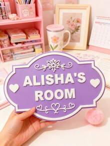 Placa de puerta personalizada, placa de identificación personalizada, letrero de exhibición de nombre, decoración de dormitorio o interior personalizada, fácil de instalar y decoración de puerta interior de moda - Multicolor - Ver 8