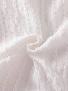 Baby Girls Autumn/Winter Fashion Cute Round Neck Knitted Long Sleeve Embroidered Cartoon Fox Pattern Bow Decor Sweatshirt And Elastic Waist Pink Textured Fabric Pants Set, Suitable For Outings, Home, And Street Wear - White - View 8