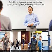 JYX amplificador de voz para el profesor con auriculares con micrófono con cable y la cintura, recargable sistema PA Soporte MP3, AUX in, REC para la enseñanza, reunión, presentación - Negro - Ver 3