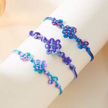 Kopo Witch Hunters Peripheral Rumi Hand Rope DIY Weaving Chinese Knot Bracelet Adjustable Safety Knot Gift - Màu xanh lam - Xem 2