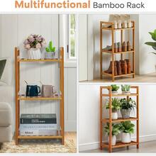 Senmeo Multi-Use Three-Layer Bamboo Storage Rack - Vertical Design, Durable Space-Saver Ideal For Kitchen, Bathroom, Living Room, Bedroom - 3層 - 查看 5