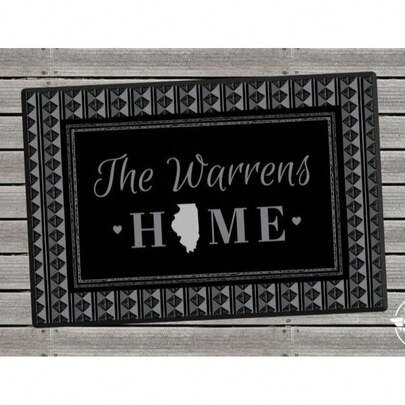 Personalized Home Doormat, Diamond Border, Personalized Custom Door Mat With Family Name, Personalized Outdoor Welcome Mat Decor, Housewarming Gift, Thanksgiving Gift, Christmas Day Gift, Customized Front Outdoor Decor Mats - 24"X16"/30"X18"