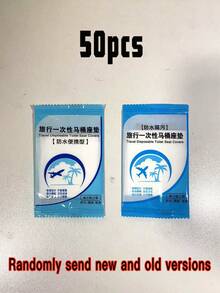 50pcs Disposable Toilet Seat Covers, Public Restroom Travel Toilet Seat Covers, Large Potty Covers, Germ Protect From Public Toilets, Travel Accessories For Airplane, Road Trips, Camping - Multicolor - View 11