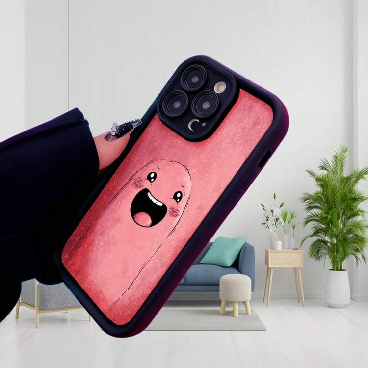 Cubierta de teléfono con diseño de fantasma divertido color rosa para uso diario en casa y oficina Aplicable a teléfonos Apple y Galaxy. - Burdeos - Añade 3