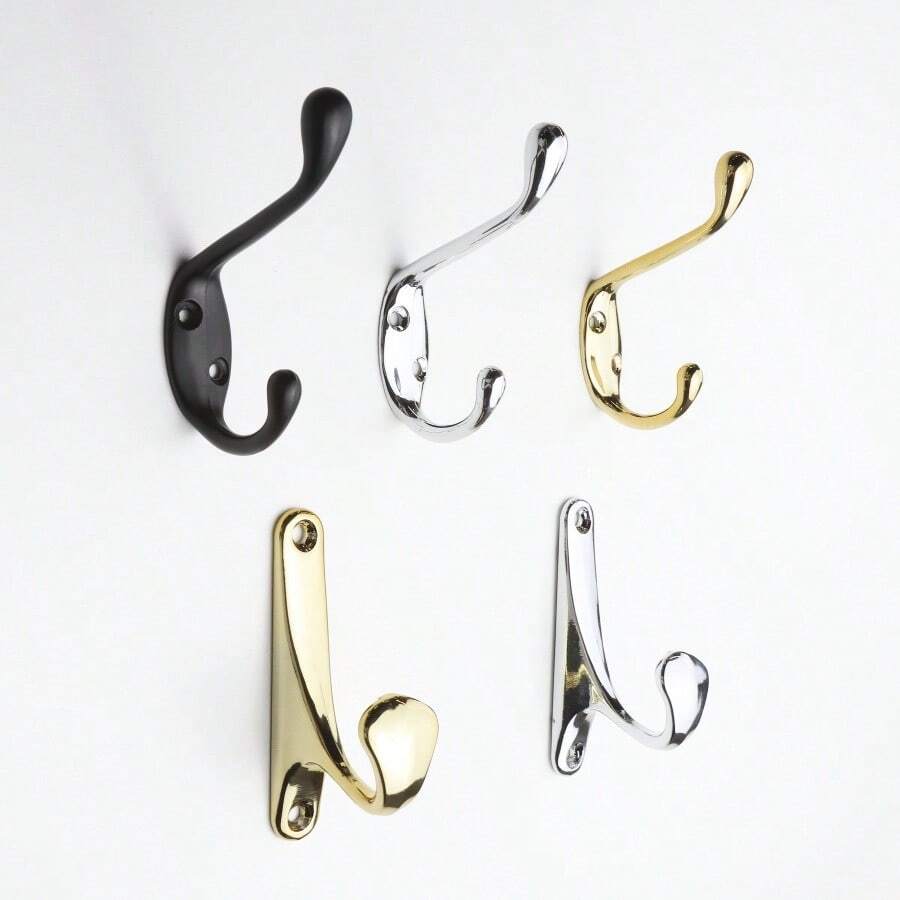 Heavy Duty Metal Wall Mounted Double Layer Coat Rack, With Screws, Can Hang Hats, Keys, Doors, Walls, Bathrooms, Sturdy And Durable, Vintage Industrial Entryway Storage Rack, Multi-Purpose Clothes Hanger To Save Space, Can Hang Coats, Jackets, Scarves, Bags, Towels, Bathrobes, Umbrellas, Keys, Accessories, Easy To Install, Includes Mounting Hardware, Perfect Gift For Home, Dorm, Apartment, Hallway, Porch
