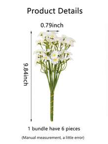 小白雏菊花人造花，假雏菊，春季野花，派对装饰（不含花瓶），情人节，生日毕业礼物，秋季装饰，秋季