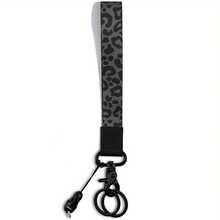 1PC Personality Fashion Black Leopard Print Wristband Keychain, Unisex Anti-Loss Mobile Phone Key Chain Daily Wear Festival Gifts - màu đen - Xem 9