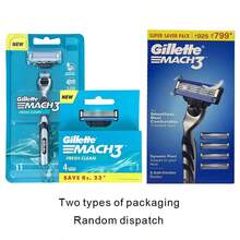 GILLETTE Rasoio Gillette Mach3 per uomo, 1 manico + 1 ricarica di lame