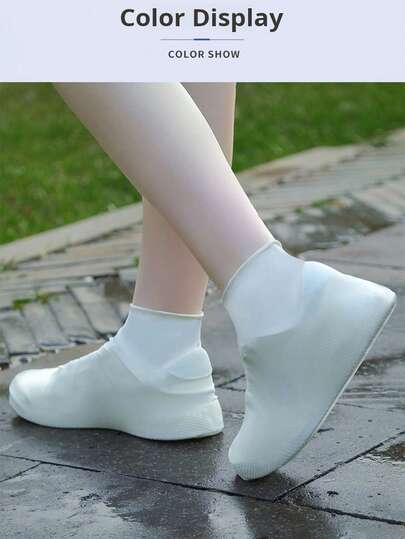 1 st. skoskydd i latex/silikon för regnperioden, vattentäta, halkfria, skoskydd/fotskydd för utomhusbruk