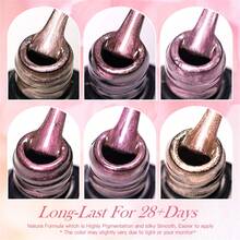 Mtssii 6瓶7毫升粉色故事水光猫磁性凝胶指甲油套装香槟裸粉色半永久可卸UV凝胶水晶指甲油美甲美甲用品 - 彩色 - 查看 7