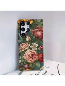 Arte de Estilo Vintage con Flores de Rosa, Este Estuche de Película Dos en Uno Ofrece Protección Resistente de Doble Capa para Varios Modelos de  Galaxy. - Multicolor - Ver 5