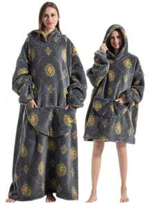 Deckenkapuze, tragbare Deckenkapuze, überdimensionierter Kapuzenpullover tragbare Decke, doppelseitige tragbare lässige Decke, tragbare Deckenkapuze für Frauen und Männer, mit Ärmeln und großer Tasche für Erwachsene, für Paar/Hauskleidung, warme Paar-Winter-Schlafdecke, Weihnachtsgeschenk, Neujahrsgeschenk - Verschiedenfarbig - Übersicht 5