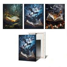 3 Pieces Canvas Print Decorative Painting, Universe, Flame, Home Decoration Painting, Abstract Book, Forest, Dragon, Interior Home Wall Decoration Art Optional Frame - Multicolor - View 5
