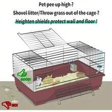 宠物笼垫保护垫，兔笼塑料隔板，6/12片装防尿垫，适用于兔子、豚鼠、仓鼠、刺猬、龙猫、雪貂、兔等宠物 - 透明