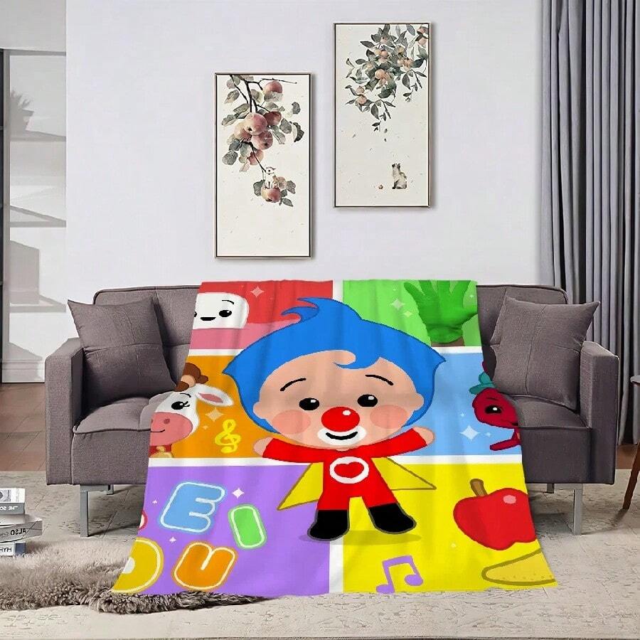 P-Plim Cute Blanket Comfortable Skin Friendly Soft Sofa Living Room Bed Bedroom Blanket Suitable For Travel And Gifts.Jpg - trắng - Xem 1