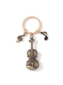 1 szt. Metalowy brelok w kształcie skrzypiec, ozdobny brelok do kluczy dla przyjaciół, prezent, akcesoria samochodowe, zawieszka do torby, szkoła, urocze gotyckie smycze do torebek Y2k z uchwytem na identyfikator, akcesoria samochodowe, zawieszki do torebek