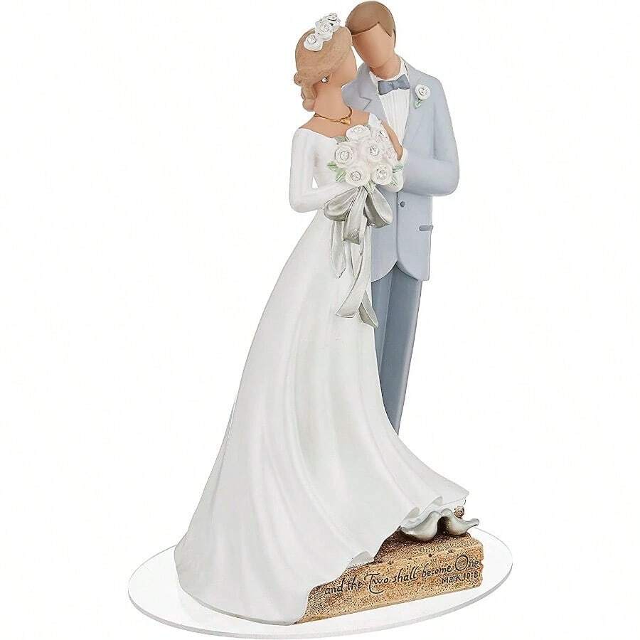 Enesco Legacy Of Love Wedding Bride And Groom Newlywed Cake Topper - As Pic - View 1