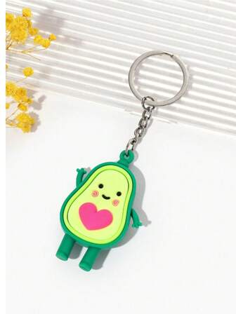 Unisex Cute Cartoon Avocado Design Keychain Bag Accessory For Everyday Use, Car, Festival Gift For Friends, Family And Couples Car Accessories Bag Charm School Goth Y2k Bag Accessories Lanyards With Id Holder Car Accessories Bag Charms Christmas