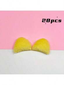 28PCS Mixed Color Mini Cat Ears Patches Set - Double-Sided Craft Embellishments For Sewing, DIY Hair Accessories, Phone Cases & Doll Making Supplies - Multicolor - View 18