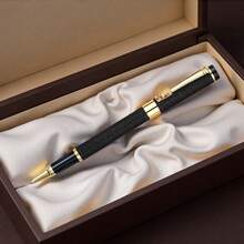 高端黑色哑光签名笔/书写流畅舒适，握感极佳的优质圆珠笔/商务人士、专业人士及企业礼品/奢华行政笔/适用于办公室、家庭和学校/可替换笔芯 - 黑色 - 查看 4