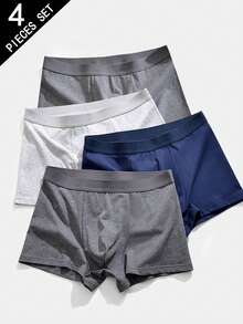 4 piezas de ropa interior de algodón transpirable para hombres, bóxer tipo brief para hombres, pantalones cortos tipo bóxer de algodón suave y cómodos, calzoncillos para niños