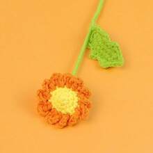 Finished Handmade Crochet Yarn Woven Small Daisy Bouquet Eternal Flower Artificial Flower Valentine's Day Gift For Best Friend Wedding Celebration - 成品小雛菊花束(橘色) - 查看 13