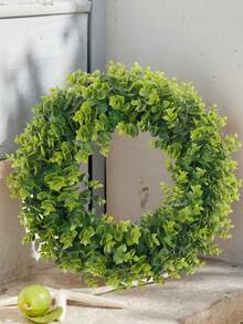 Guirlanda artificial de eucalipto, decoração para casa, decoração para festas ao ar livre, feita de fibra de poliéster, adequada para escolas, dormitórios, escritórios, festas, feriados, hotéis, restaurantes, salas de estar, quartos, casamentos, decorações verdes. - Verde - Ver 10