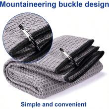 - Juego de 2 toallas de triples de 16x 24 pulgadas, tela de microfibra, patrn de gofre, clip de mosquetn resistente 2 unidades, 2 colores - 1: Todo black + gris (borde black) - Ver 4