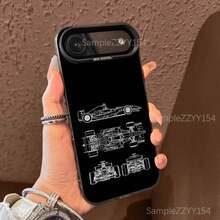 compatible con funda de teléfono de carreras de coches de Fórmula 1 compatible con  17,16,15,14,13,12,X,8,Pro,Max,Plus,E,SE4,Air,Mini negro IMD mate, funda compatible con  17 pro max, funda de  17 pro, funda de  17, funda de  16 pro max - z8 - Ver 4
