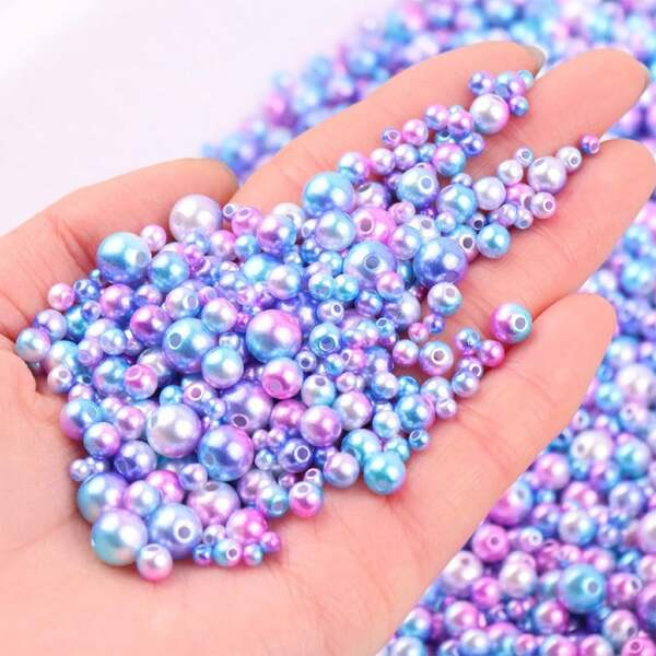 500 pièces de perles rondes en ABS de couleur 6 mm, fausses perles. Matériaux de DIY pour boucles d'oreilles, accessoires de décoration de trou pour bracelet, collier, boucle d'oreille, remplisseur de vase, décoration de table de mariage à domicile