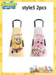 1/2/3pcs SpongeBob Apron, Suitable For High School Girls, Enhancing Overall Image, New Apron Workwear, Cute Cartoon Party Apron, Best Holiday Party Decoration, Perfect Party Decor Gift For Friends, Home Decor, Room Decor, New Year Gift, Ramadan Gift, Valentine's Day Gift - Multicolor - View 24