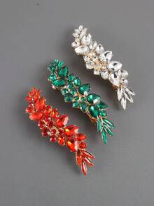 1件镶钻水滴造型发梳夹，头饰，发梳，侧梳 - 彩色 - 查看 4