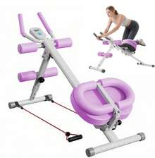 Ab Workout Equipment, Ab Machine For Home Gym, Multi-Functional Height Adjustable Ab Trainer, Foldable Fitness Equipment, Deep Squat And Glutes Trainer, Core Leg Push Up Machine, Sit Up Bench And Exercise Chair For Full Body Workout, Waist And Abdominal Trainers - Purple - View 7