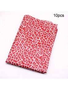 10pcs Handmade Craft Leopard Pattern Tissue Paper Perfect For Birthday Parties & Christmas And New Year Holiday DIY Crafts Party Supplies,Valentine's Day Mother's Day Gift Packaging