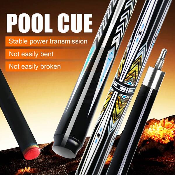 1/2 Split Glass Fiber Pool Cue With 13mm Multilayer Tip, Uni-Loc Joint & Bumper (19-20 OZ)