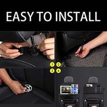 Organizador de Asiento Trasero de Coche, 1 Paquete con Soporte para Tableta, Mesa de Comedor Plegable con Soporte para Tableta, Accesorios de Viaje, Organizador de Cuero ()(Negro) - Multicolor - Ver 6