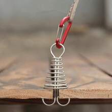 2 piezas Estacas de acero inoxidable para exteriores - Adecuadas para tablas de madera, cuerdas y carpas de camping. Estacas para pasarelas de madera para exteriores, estacas para carpas, cuerdas a prueba de viento, estacas de aleación de aluminio con forma de espina de pescado, resortes para toldos, clavos para grietas de piedra en terrazas