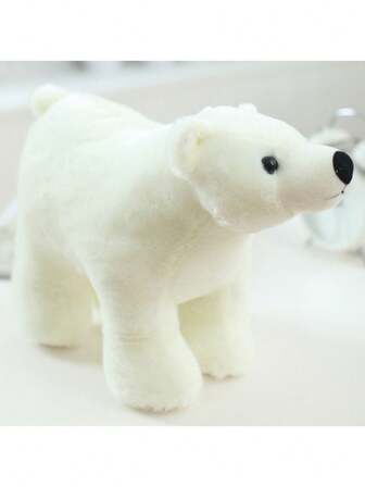 Ours polaire blanc avec des oreilles expressives et un corps doux, convenant pour les lits, les bureaux et la décoration de la maison. Un cadeau idéal pour les anniversaires et la Saint-Valentin pour les filles et les adolescentes, fabriqué à partir d'un matériau en peluche durable.