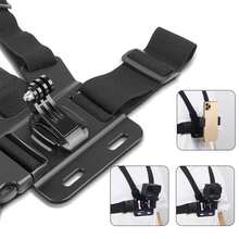 6pcs Complete Action Camera Accessory Kit With Phone Clip Mount, Mobile Phone Chest Strap Mount Strap Holder Kit For POV/VLOG, Fishing,Biking,Outdoor Body Camera Mount,Cell Phone Clip Accessories Compatible With Action Cameras