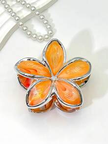 1 pieza/9 piezas Pinza de pelo de plástico ABS con estampado floral, pasador de pelo dulce para playa, viaje, fiesta, vacaciones, temporada de regreso a la escuela, accesorios de pelo elegantes, pinzas de pelo elegantes, pinza de pelo de invierno