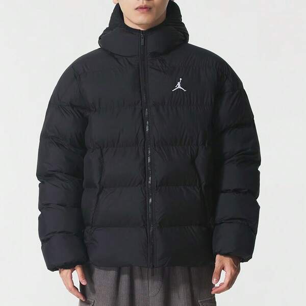 Nike Chaqueta acolchada de algodón para hombre, estilo invierno 2025, ideal para deportes al aire libre, informal, sencilla, básica, cortavientos, cálida y cómoda (HV0533-010)