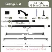 Curtain Rods For Windows Or Shower, 5/8 Inch Matte Black Curtain Rod Set With Brackets Heavy Duty Small Drapery Curtain Rods, Easy To Install For Kitchen,Bathroom,Sliding Door Bathroom Accessories Bathroom Tools - Black - View 14