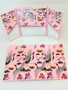 Elegant Vintage Tri-Fold Vanity Mirror, Portable Folding Makeup Mirror, DIY Cosmetic Mirror, High Definition Hand-Held Mirror, Plastic Mirror For Women,Cheap,Stocking Stuffers,Makeup,Makeup Tools,Cheap Stuff,Gifts,Gifts For Women,Christmas Gifts