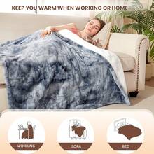 Samebed Electric Heated Blanket, Perfect Christmas Gift, Soft Flannel & Sherpa, 5 Heat Settings, 10-Hour Auto Shut-Off, Machine Washable - 查看 8