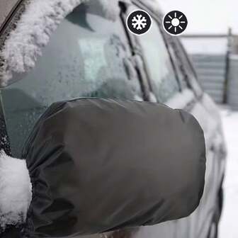 2pcs Car Rearview Mirror Snow Covers, Adjustable Strap Rearview Mirror Covers, Fit For Most SUVs, Small Trucks, Sedans, Easy To Install And Remove Design, Universal Accessories For Trucks (Black), Winter Car Accessories, Compact Cover, Universal Fit, Comfortable Fit, Reinforced Stitching, SUV Rearview Mirror Shields, For Car Owners, Truck Owners