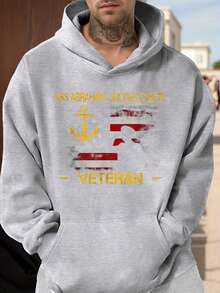 USS Abraham Lincoln CVN 72 Veteran Navy Hoodie American Flag Anchor Military Sailor Tribute Sweatshirt For Veterans Day Independence Day Patriotic Gift - 深灰色 - 查看 1
