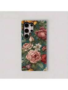Arte de Estilo Vintage con Flores de Rosa, Este Estuche de Película Dos en Uno Ofrece Protección Resistente de Doble Capa para Varios Modelos de  Galaxy. - Multicolor - Ver 2