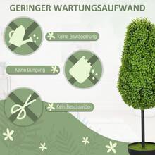 HOMCOM Set Of 2 Artificial Boxwood Plants, 90cm Teardrop Shape, Plastic Potted Artificial Plants, Modern Room Decoration - 1 - 查看 5