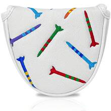 Colorful Striped Putter Cover - Combines Protection And Durability, Stylish And Beautiful, Ideal Choice For Young Golfers And Fashion Enthusiasts | Perfect For Daily Practice, Tournaments And Casual Outings - White - View 1